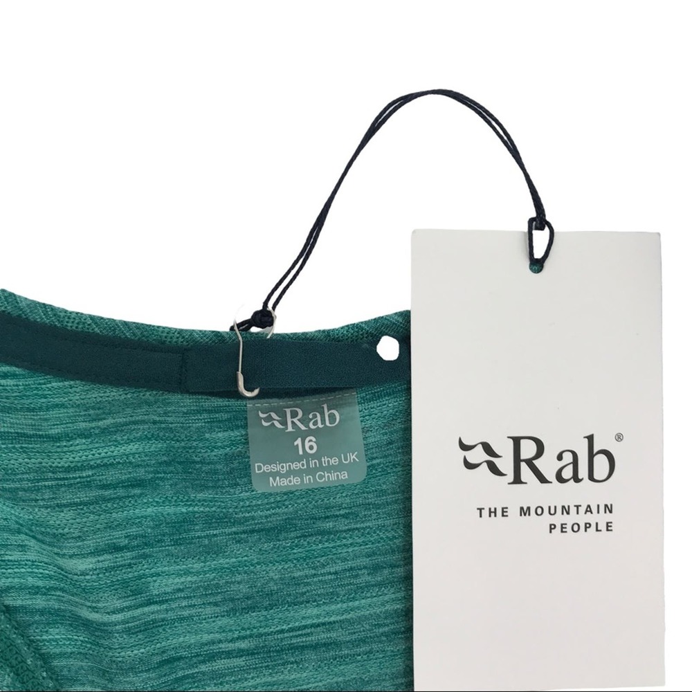 NWT Rab Womens Wisp Vest Storm Green Marl Tank Top - Picture 3 of 9